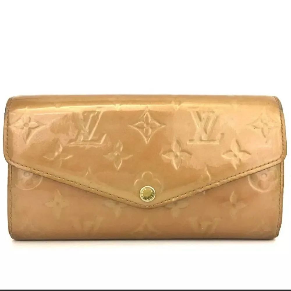 Authentic Louis Vuitton Monogram Vernis Sarah Long Bifold Wallet /R5198
